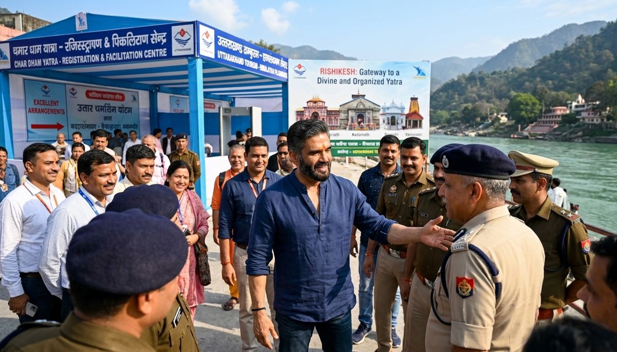 Suniel Shetty Applauds Char Dham Yatra Arrangements During Rishikesh Visit